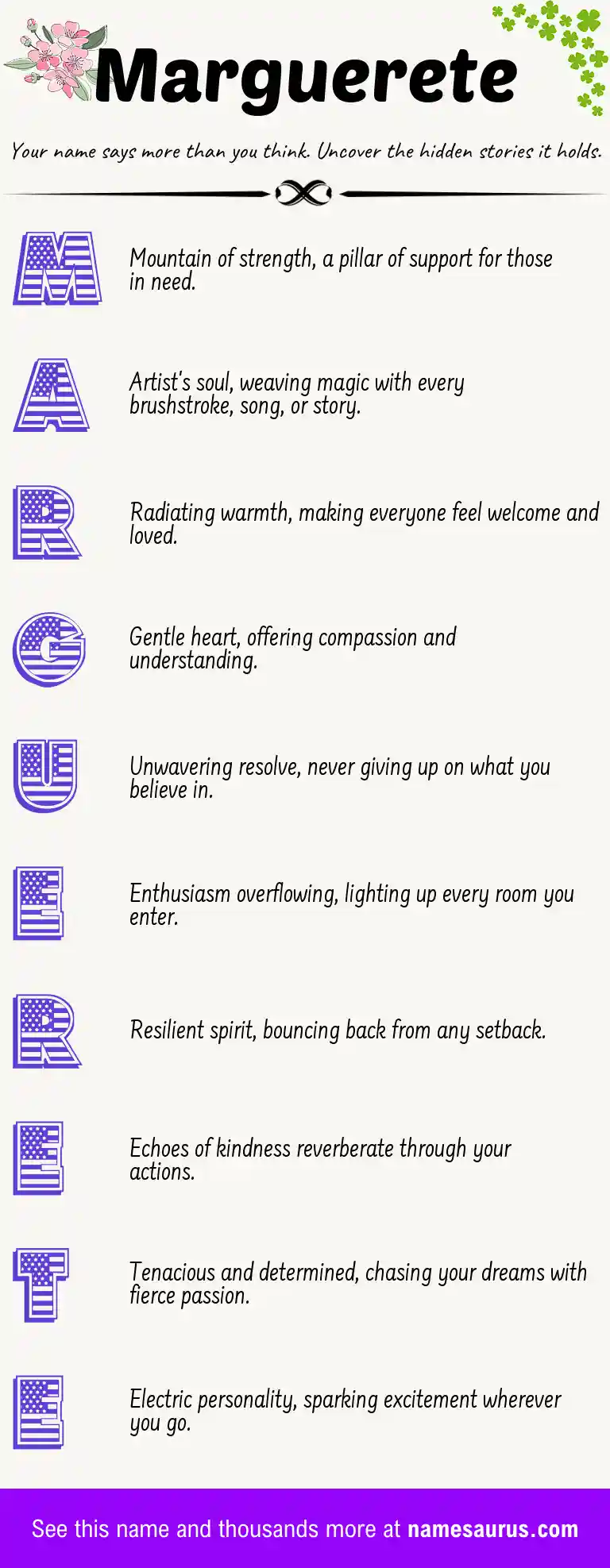 Acrostic poem about Marguerete.
