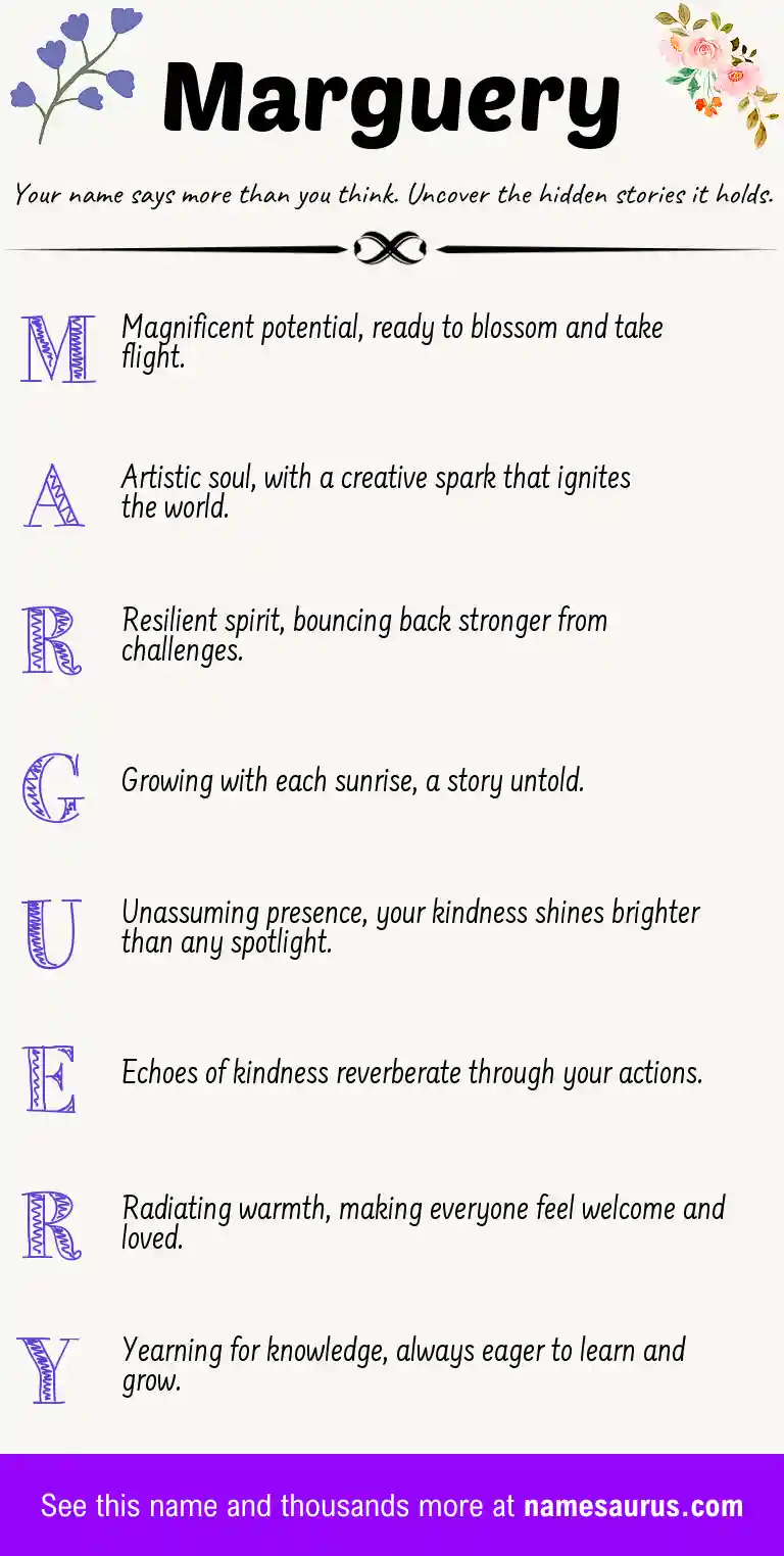 Acrostic poem about Marguery.