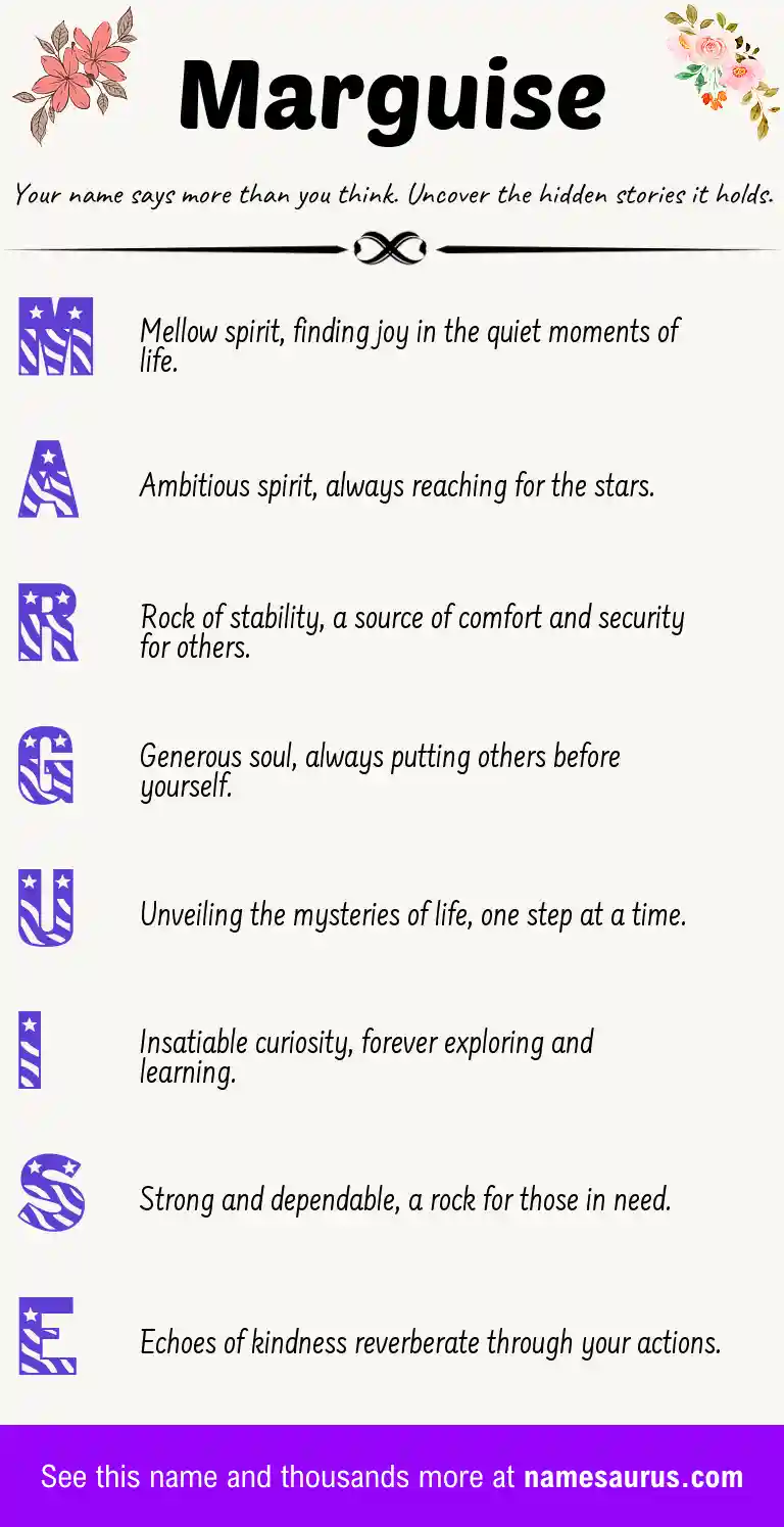 Acrostic poem about Marguise.