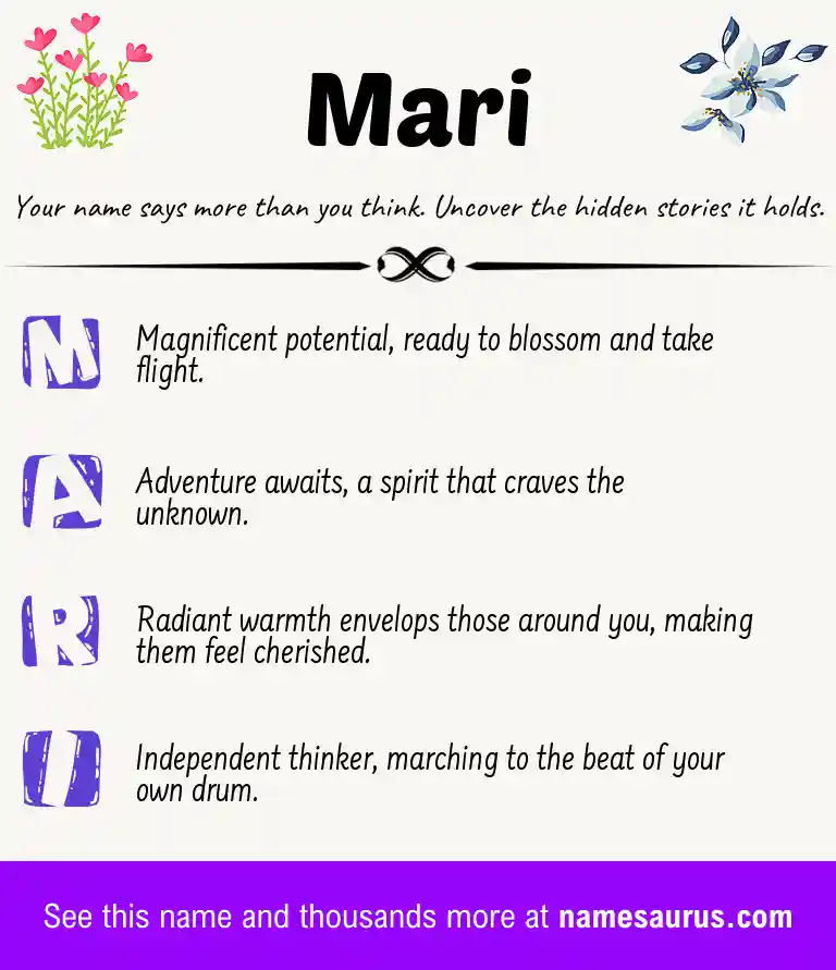Acrostic poem about Mari.