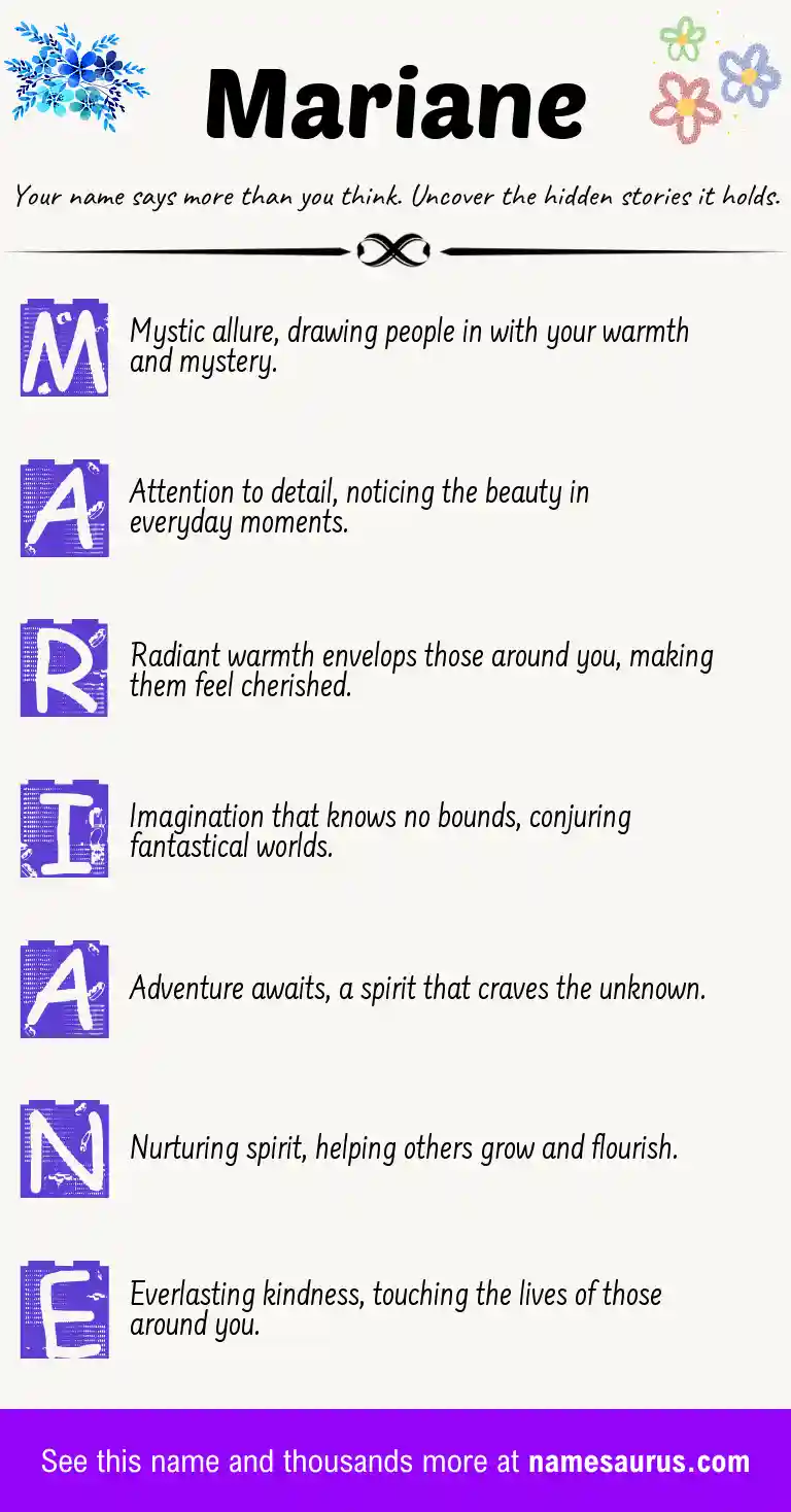 Acrostic poem about Mariane.