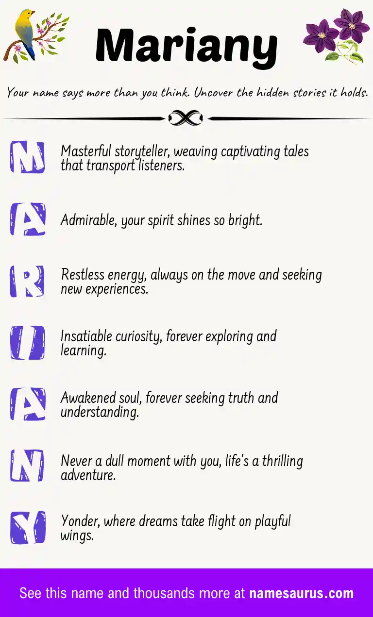 Acrostic poem about Mariany.