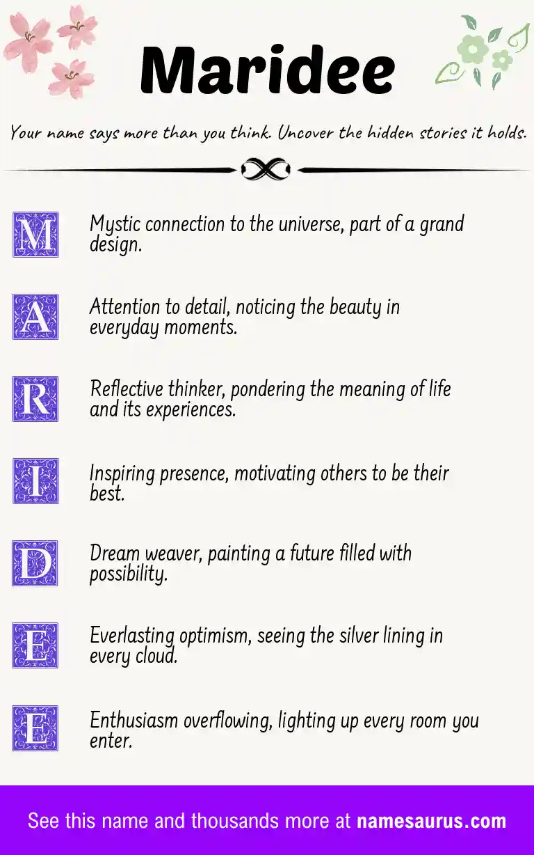 Acrostic poem about Maridee.