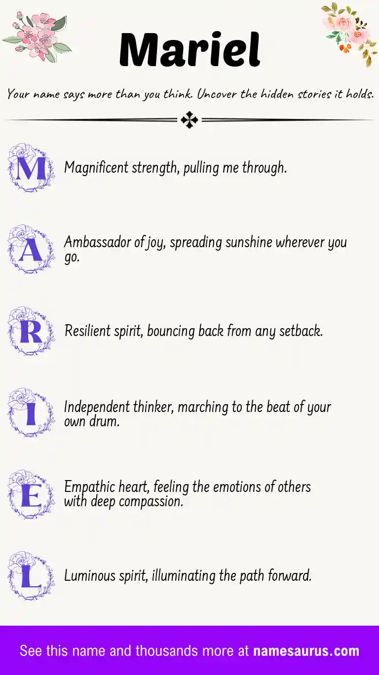 Acrostic poem about Mariel.