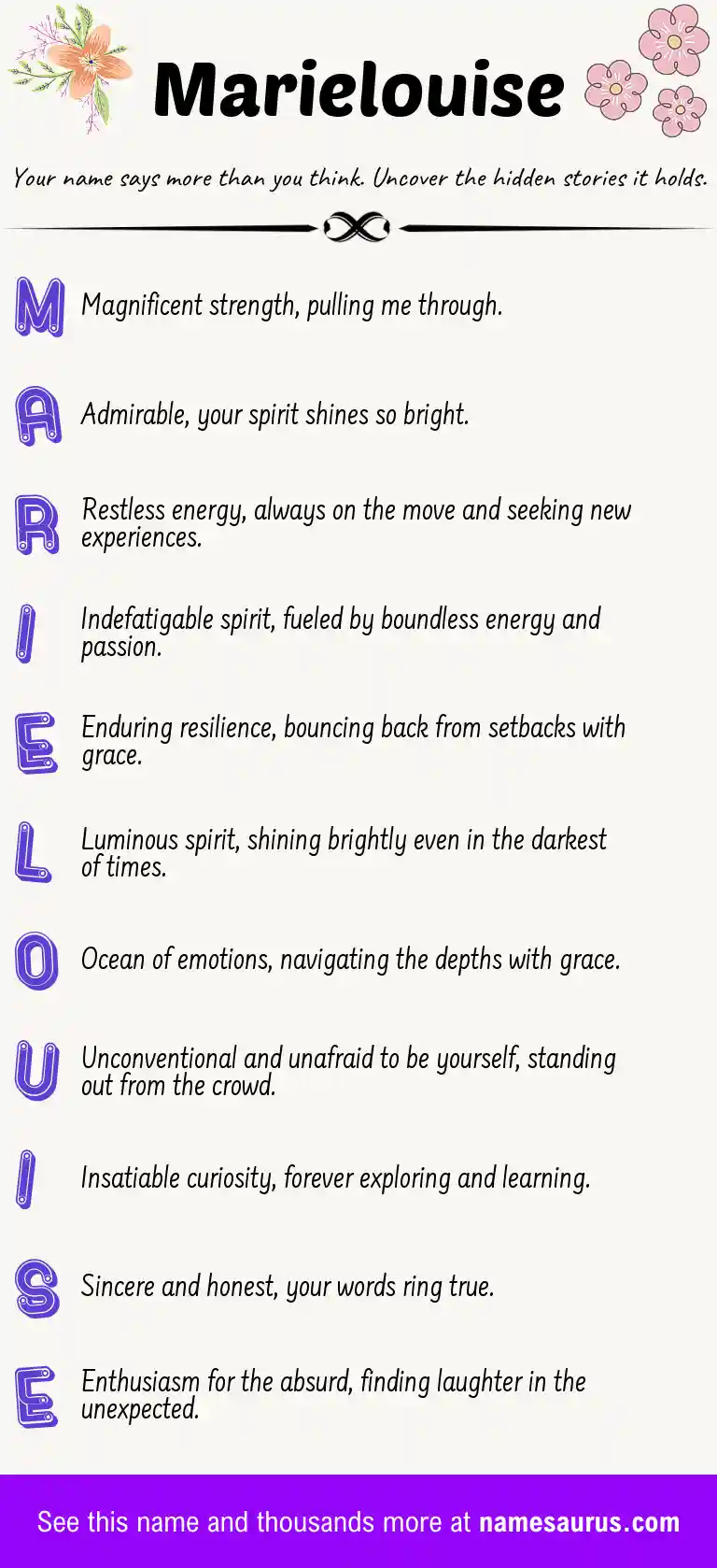 Acrostic poem about Marielouise.