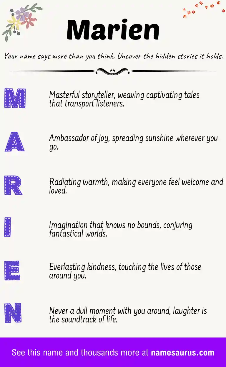 Acrostic poem about Marien.