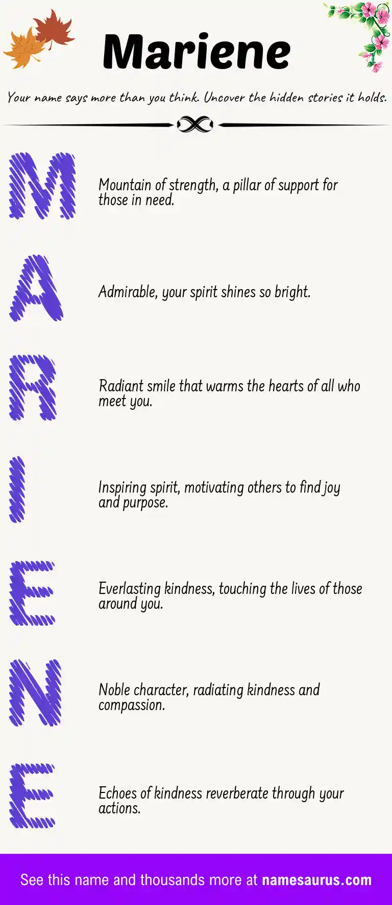 Acrostic poem about Mariene.