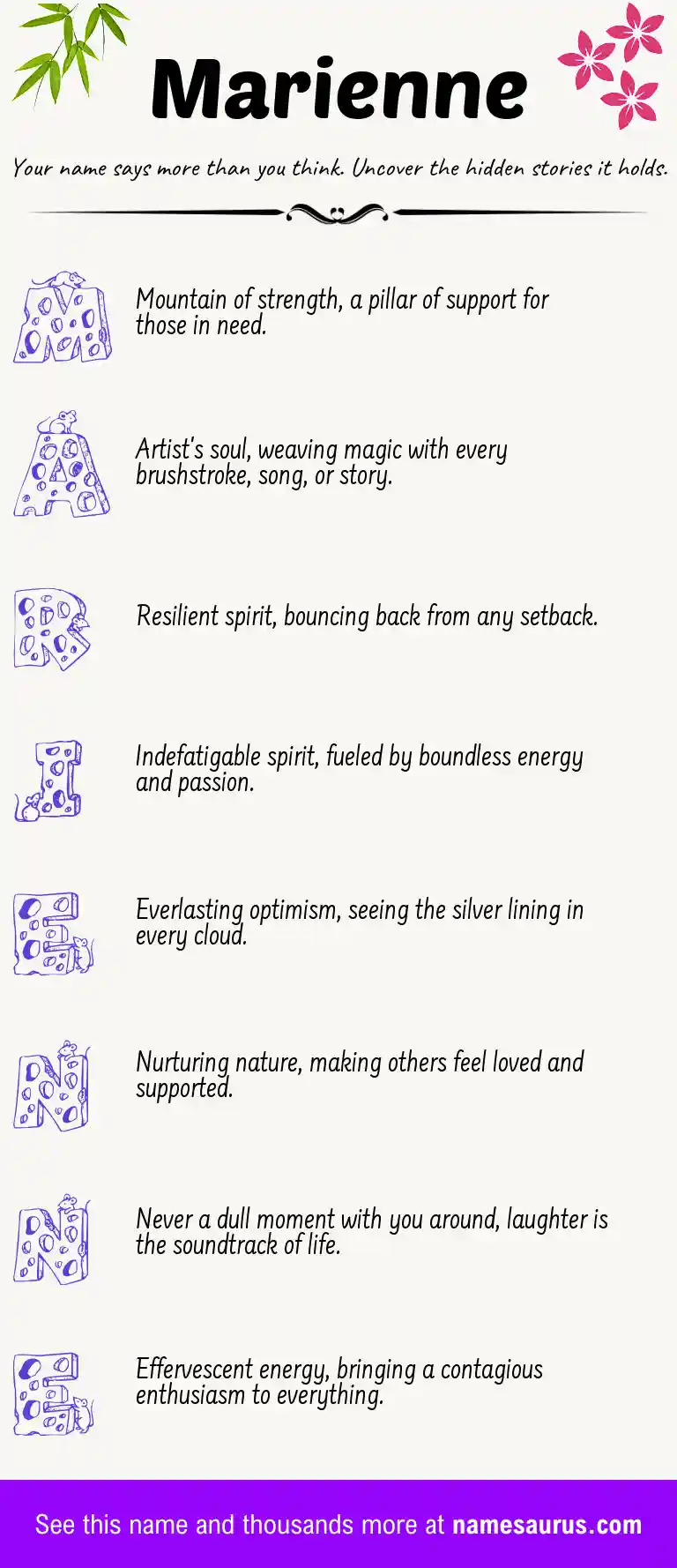 Acrostic poem about Marienne.