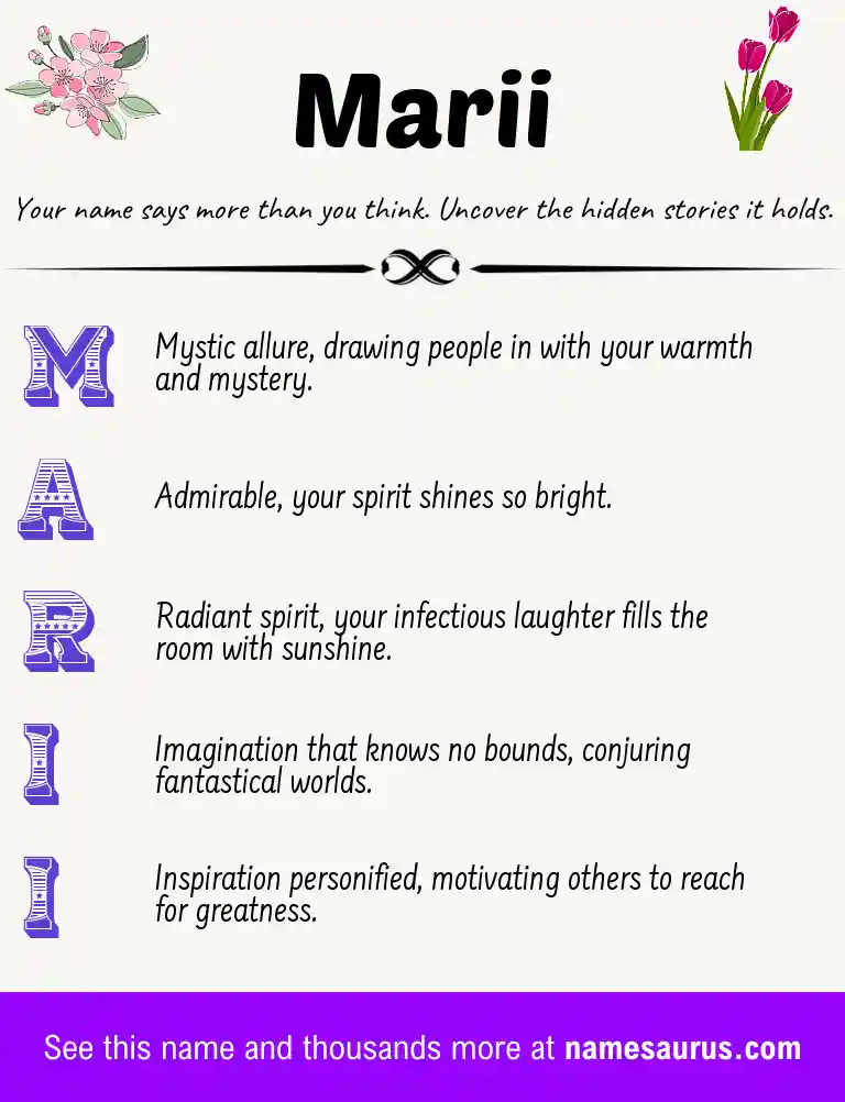 Acrostic poem about Marii.