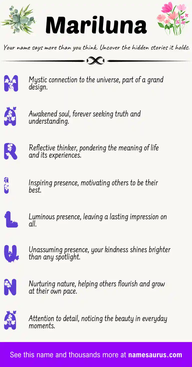 Acrostic poem about Mariluna.