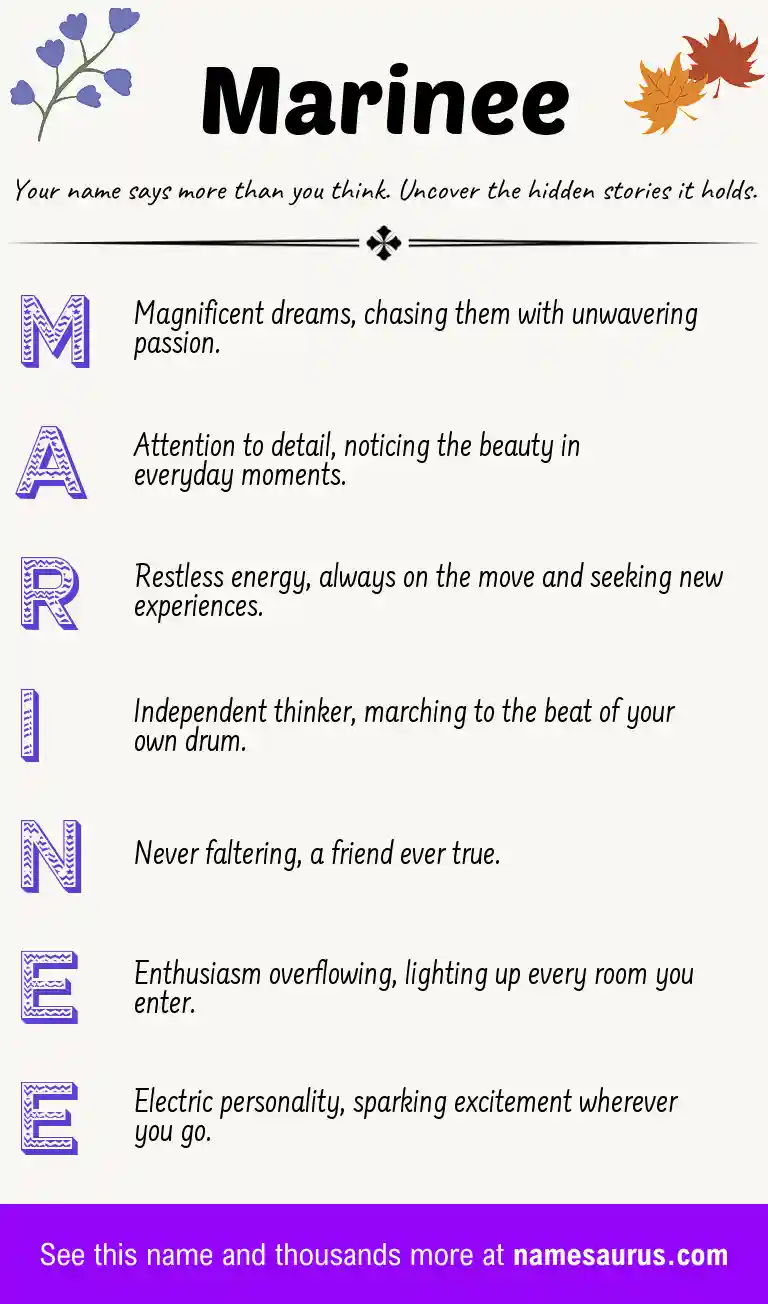 Acrostic poem about Marinee.