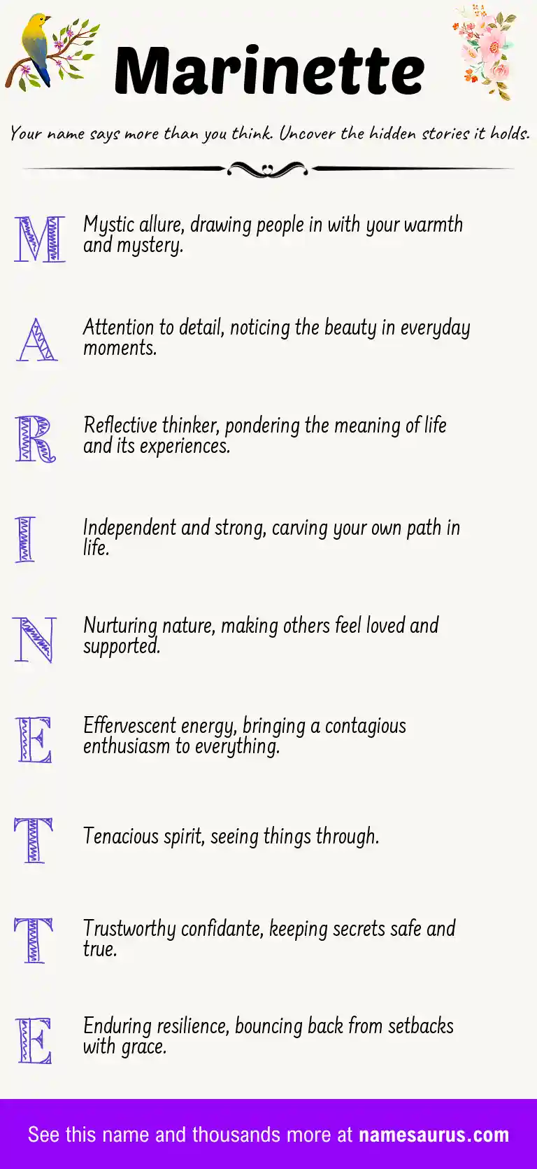 Acrostic poem about Marinette.