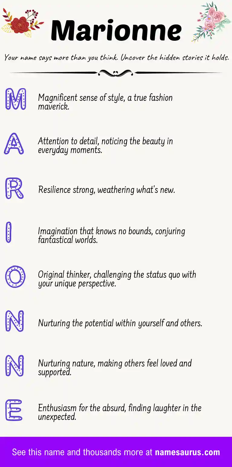 Acrostic poem about Marionne.