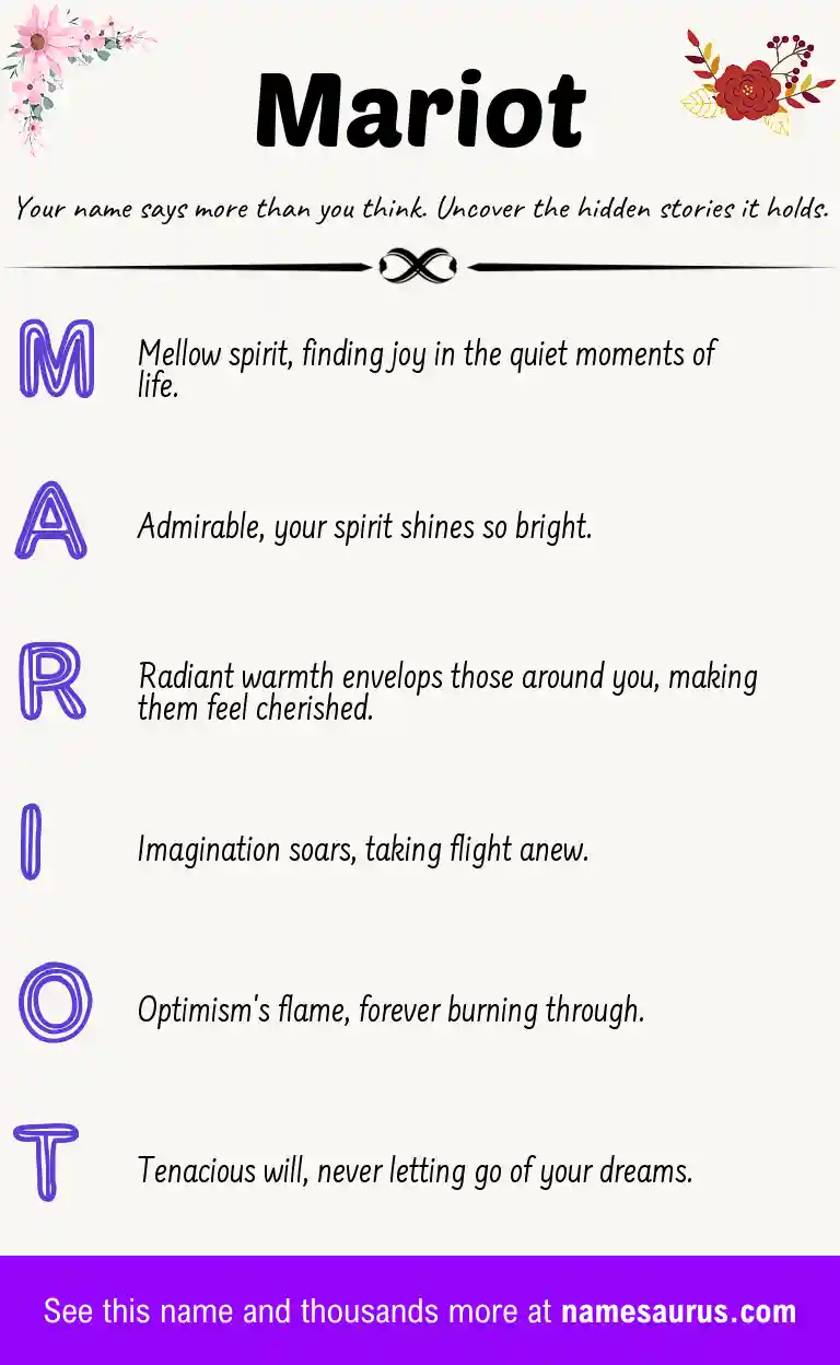 Acrostic poem about Mariot.