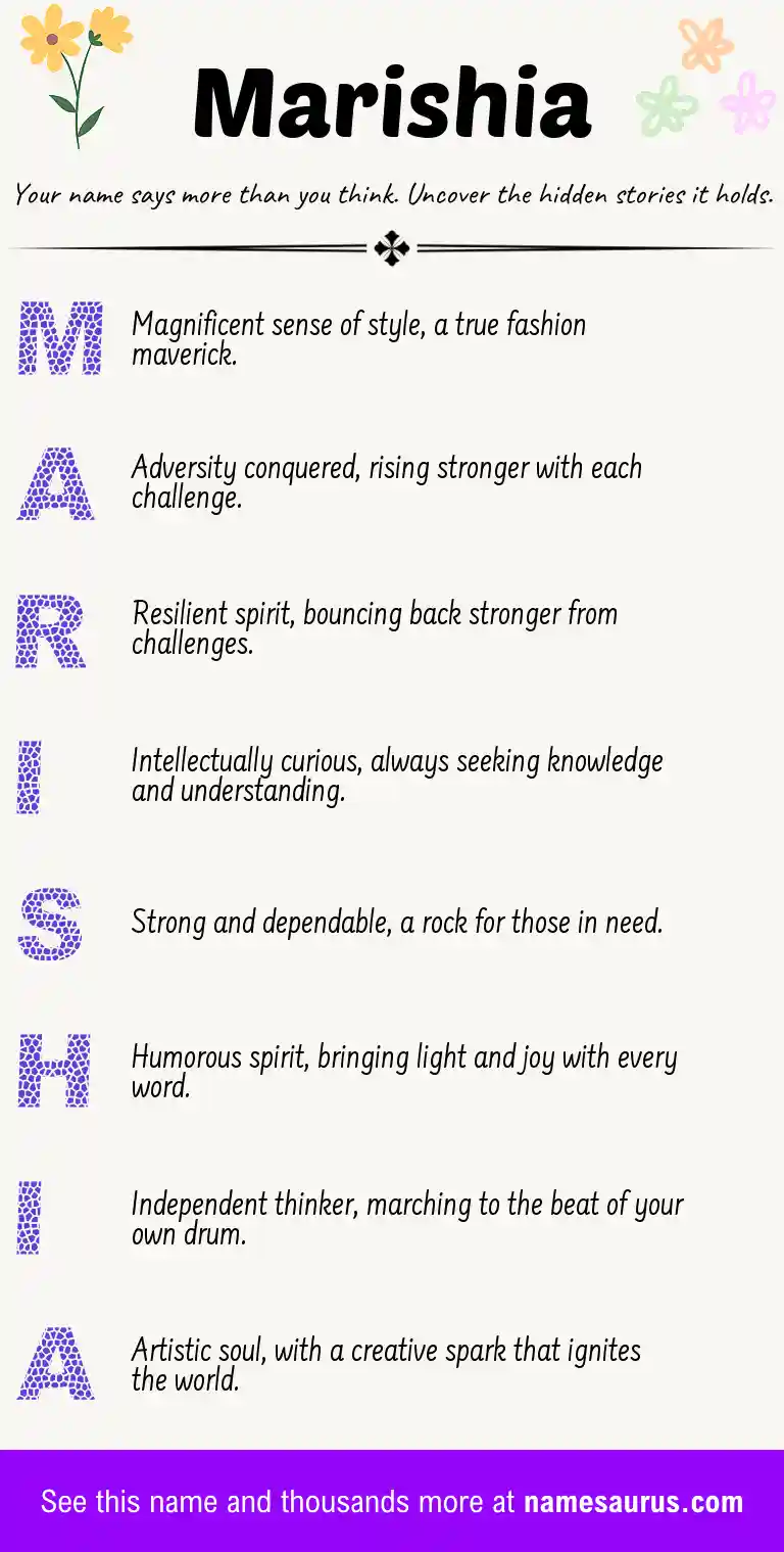 Acrostic poem about Marishia.