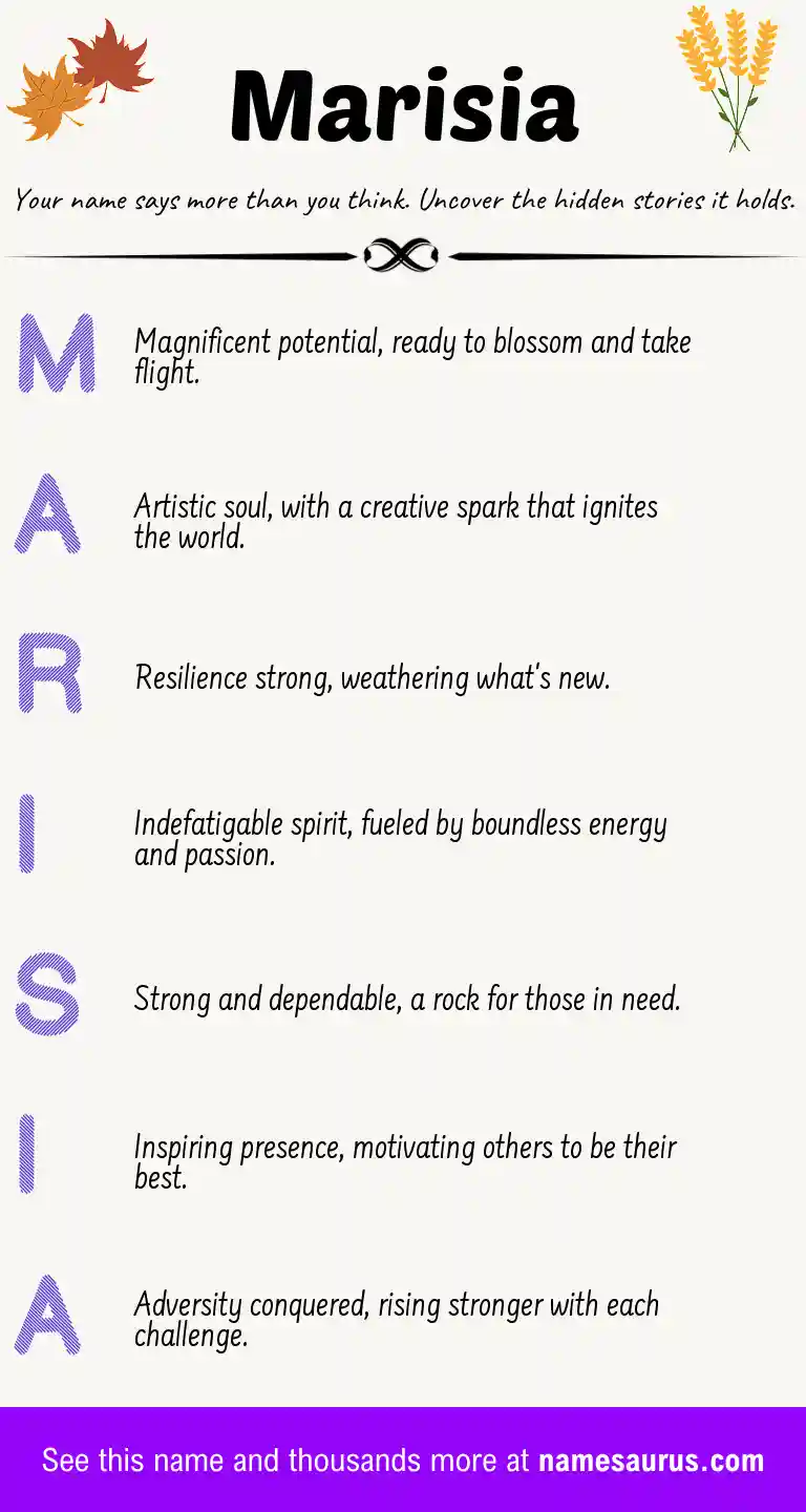 Acrostic poem about Marisia.