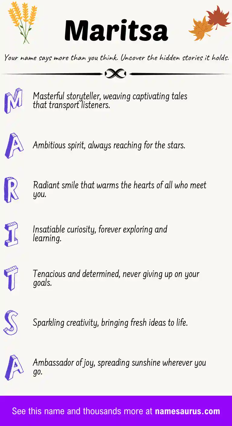 Acrostic poem about Maritsa.