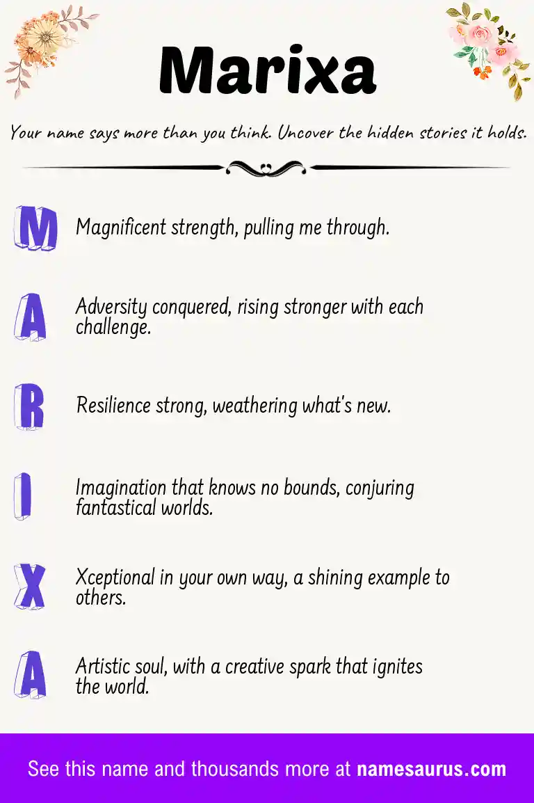 Acrostic poem about Marixa.