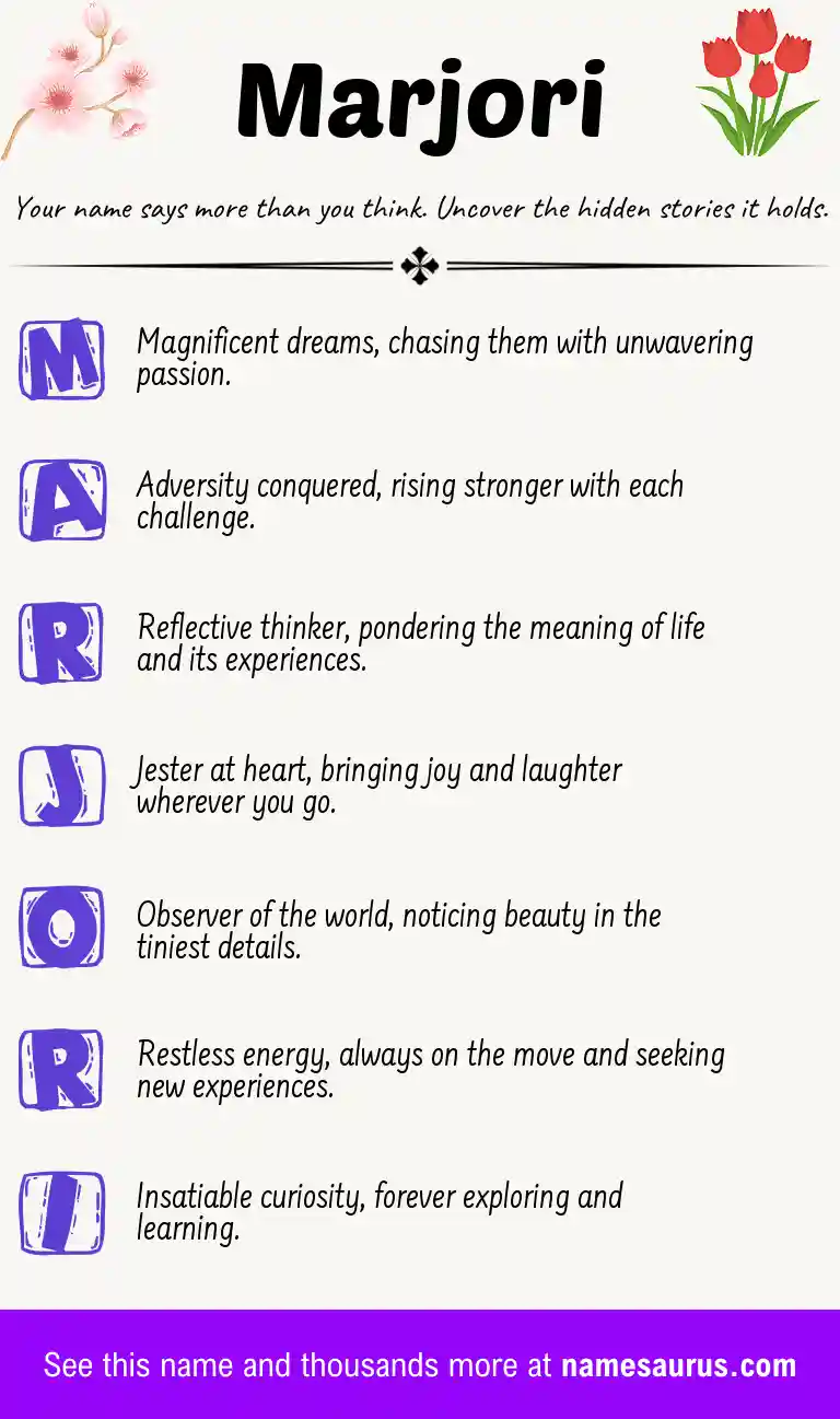 Acrostic poem about Marjori.