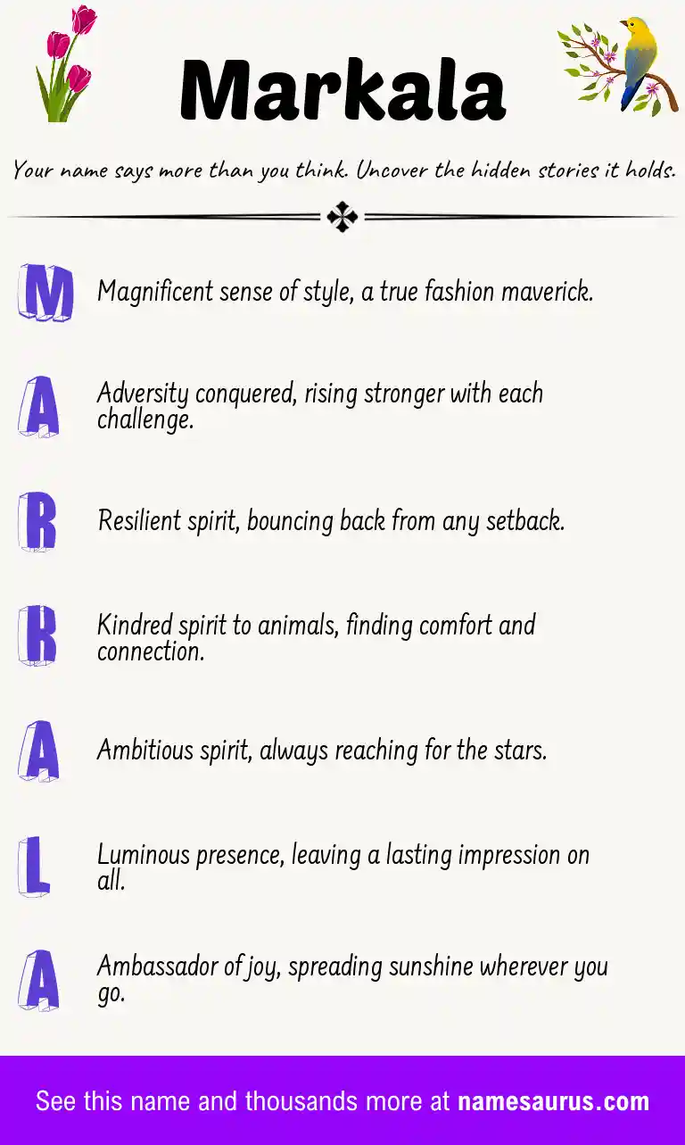 Acrostic poem about Markala.