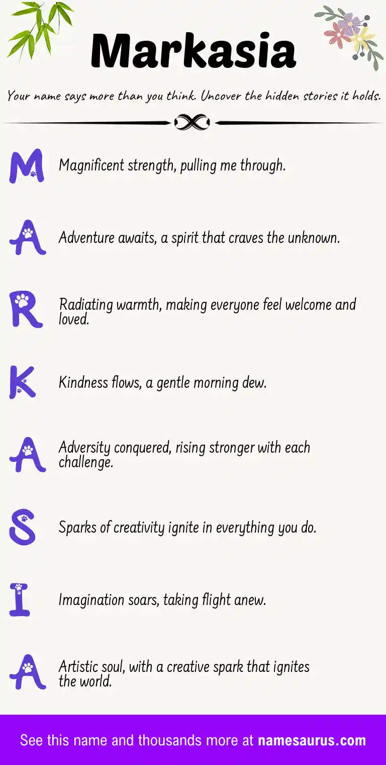 Acrostic poem about Markasia.