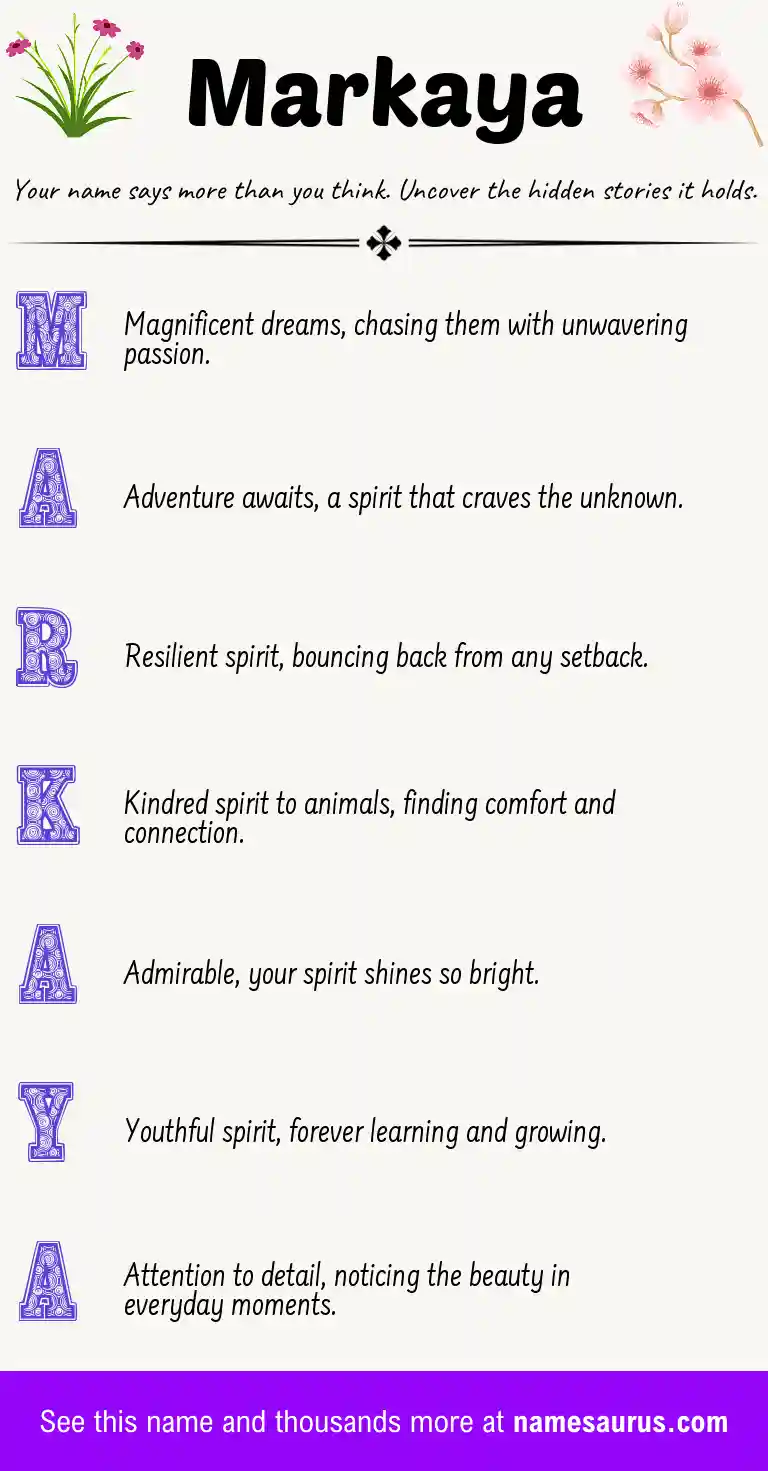 Acrostic poem about Markaya.