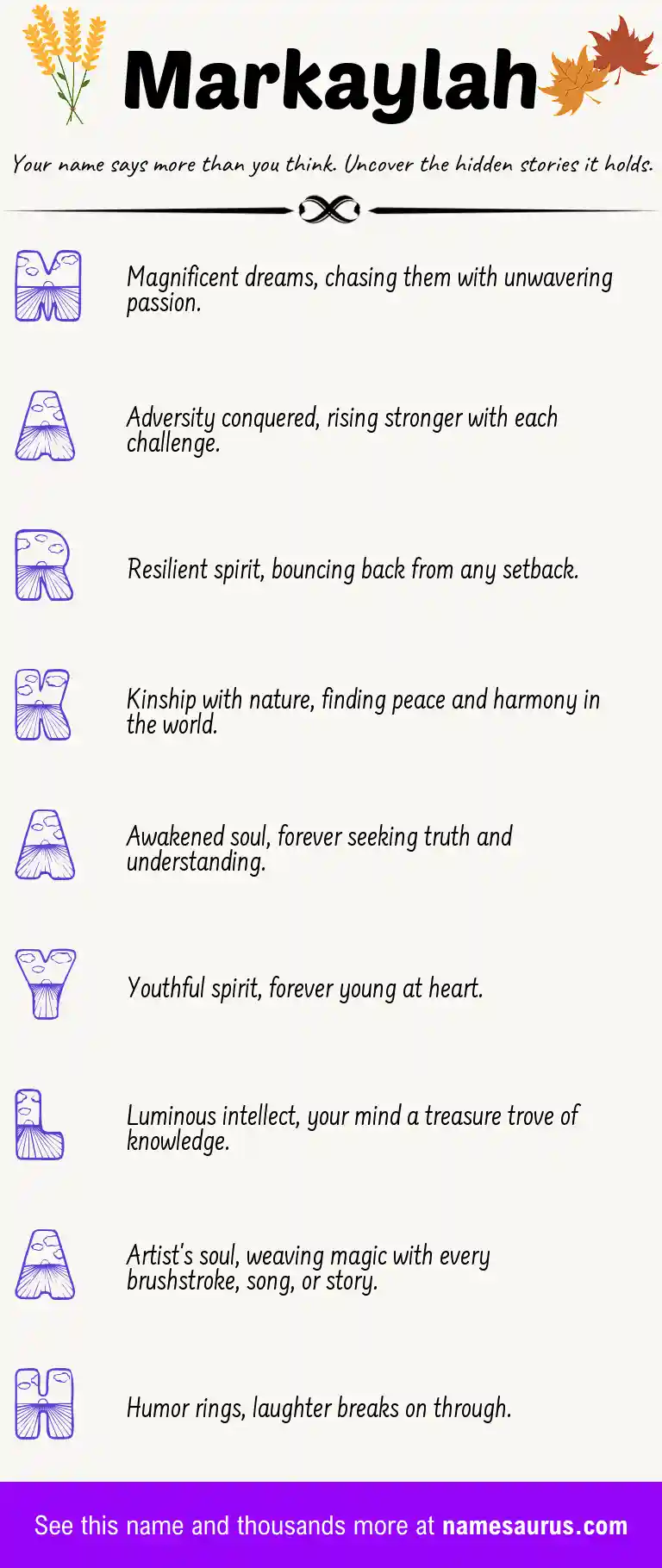 Acrostic poem about Markaylah.