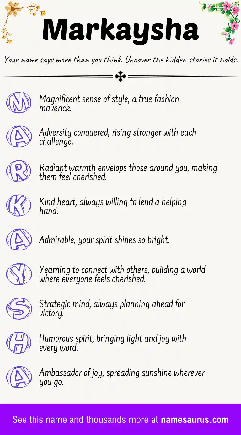 Acrostic poem about Markaysha.
