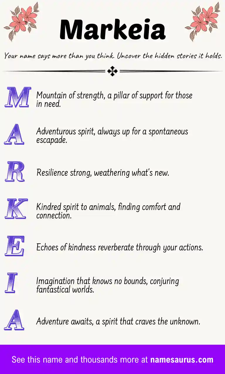 Acrostic poem about Markeia.