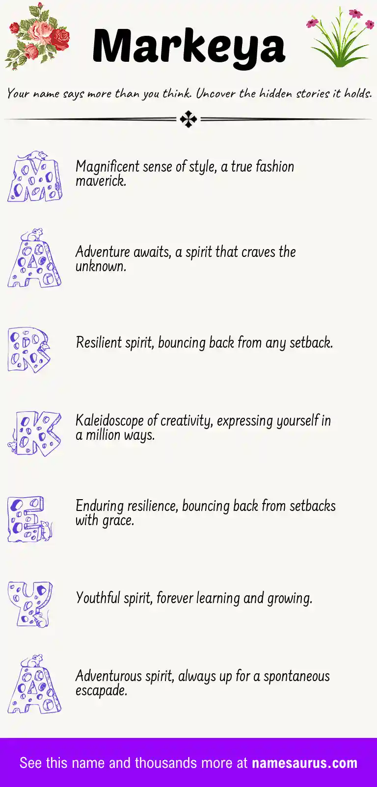 Acrostic poem about Markeya.