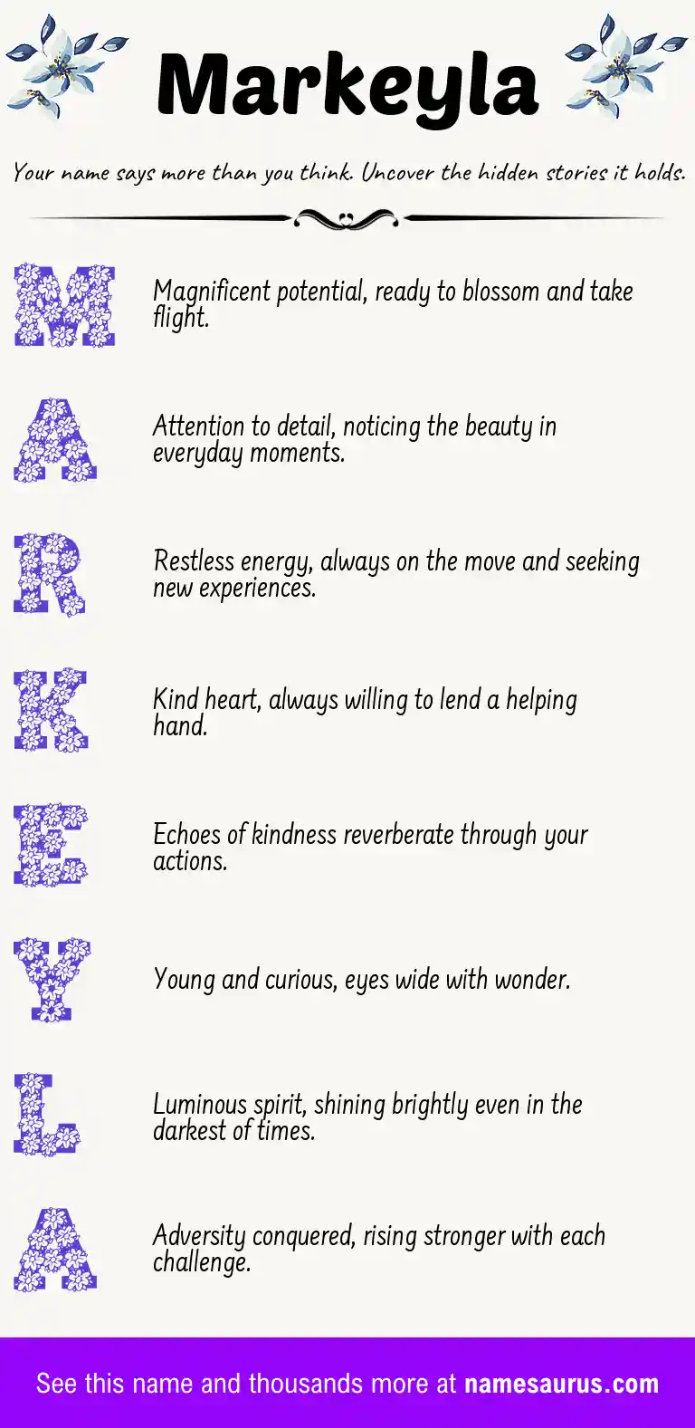 Acrostic poem about Markeyla.