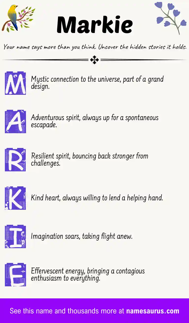 Acrostic poem about Markie.