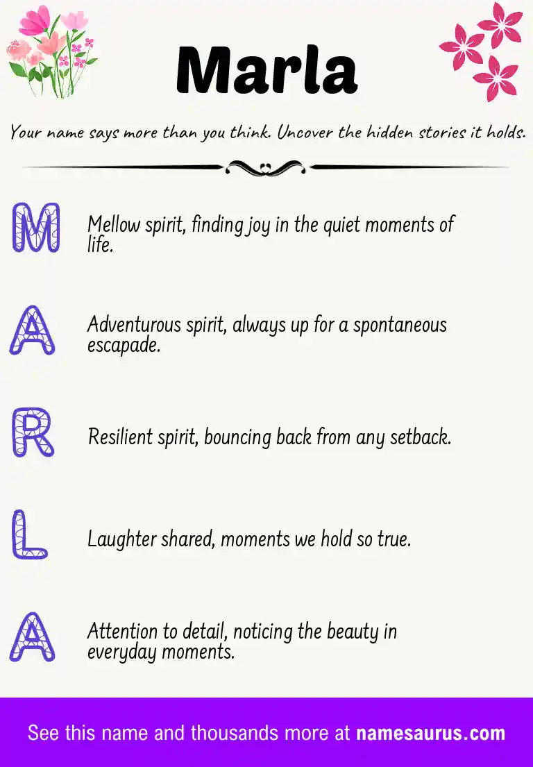 Acrostic poem about Marla.