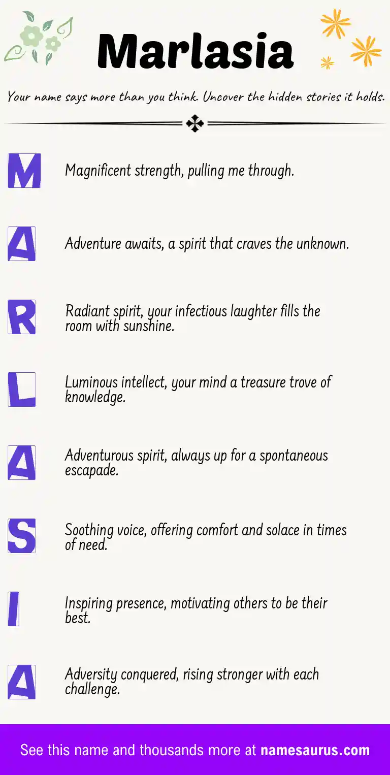 Acrostic poem about Marlasia.