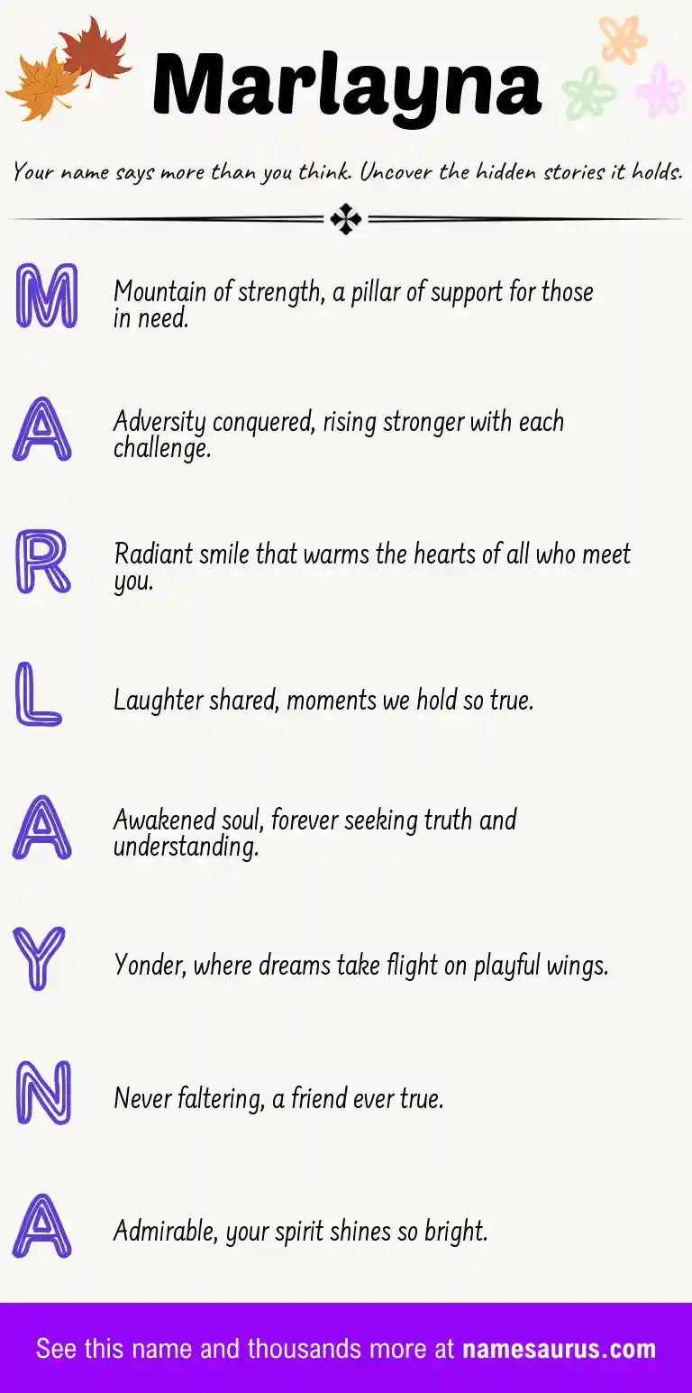 Acrostic poem about Marlayna.