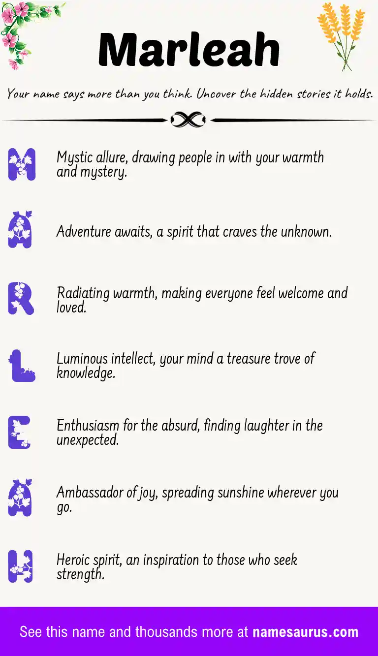 Acrostic poem about Marleah.