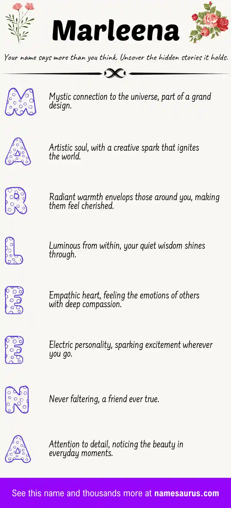 Acrostic poem about Marleena.
