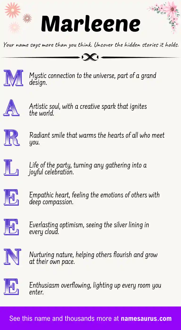 Acrostic poem about Marleene.