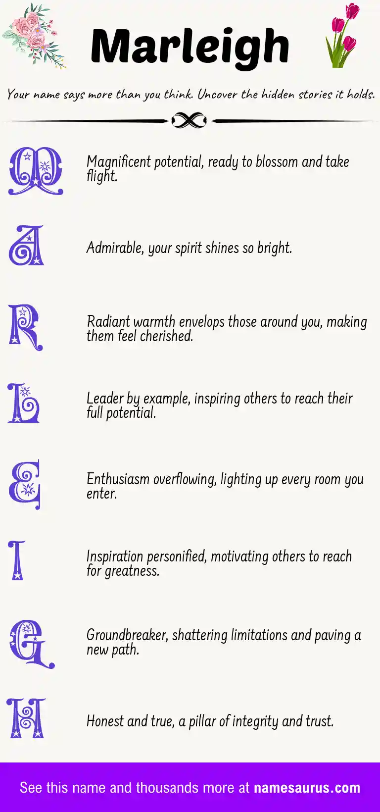 Acrostic poem about Marleigh.