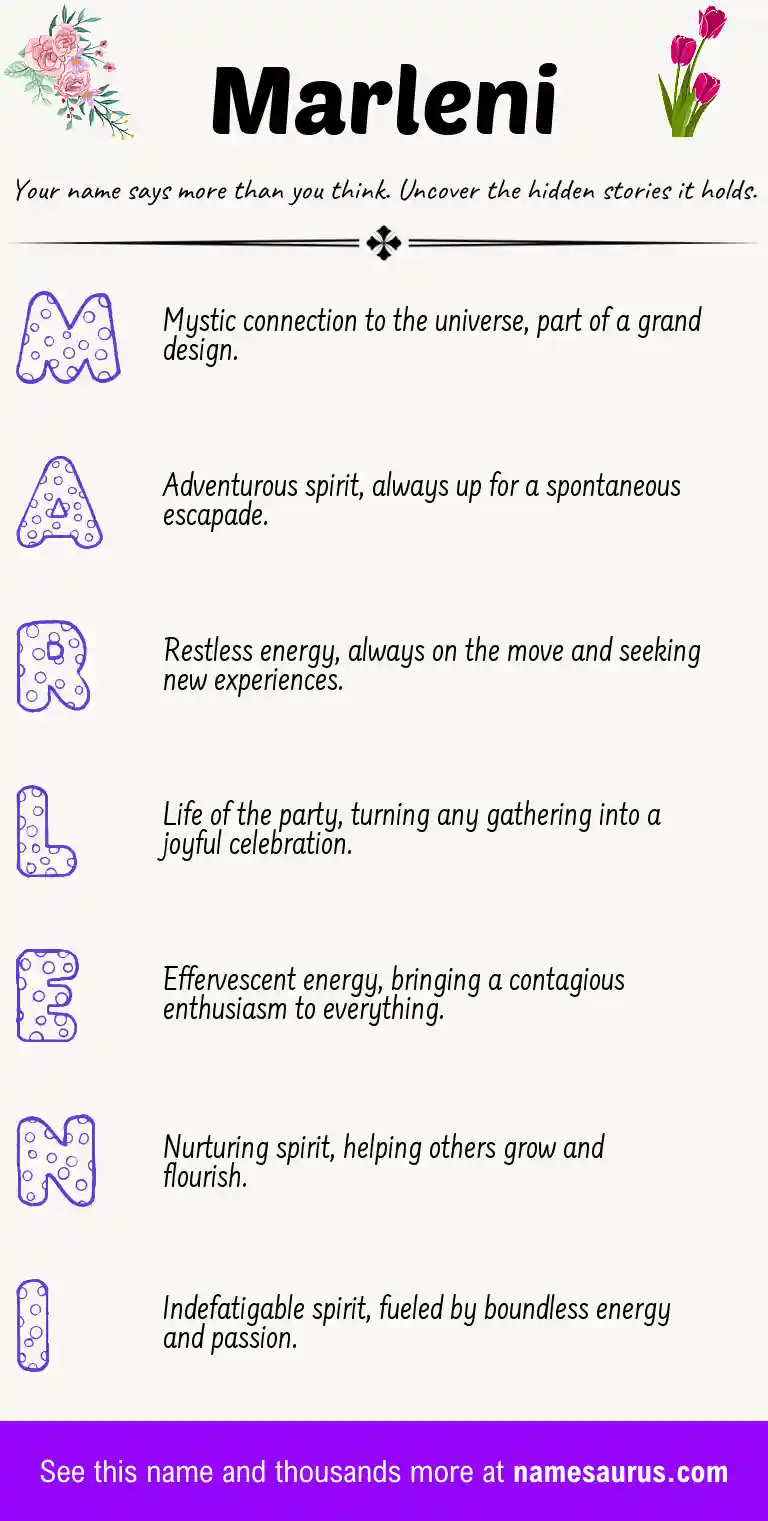 Acrostic poem about Marleni.