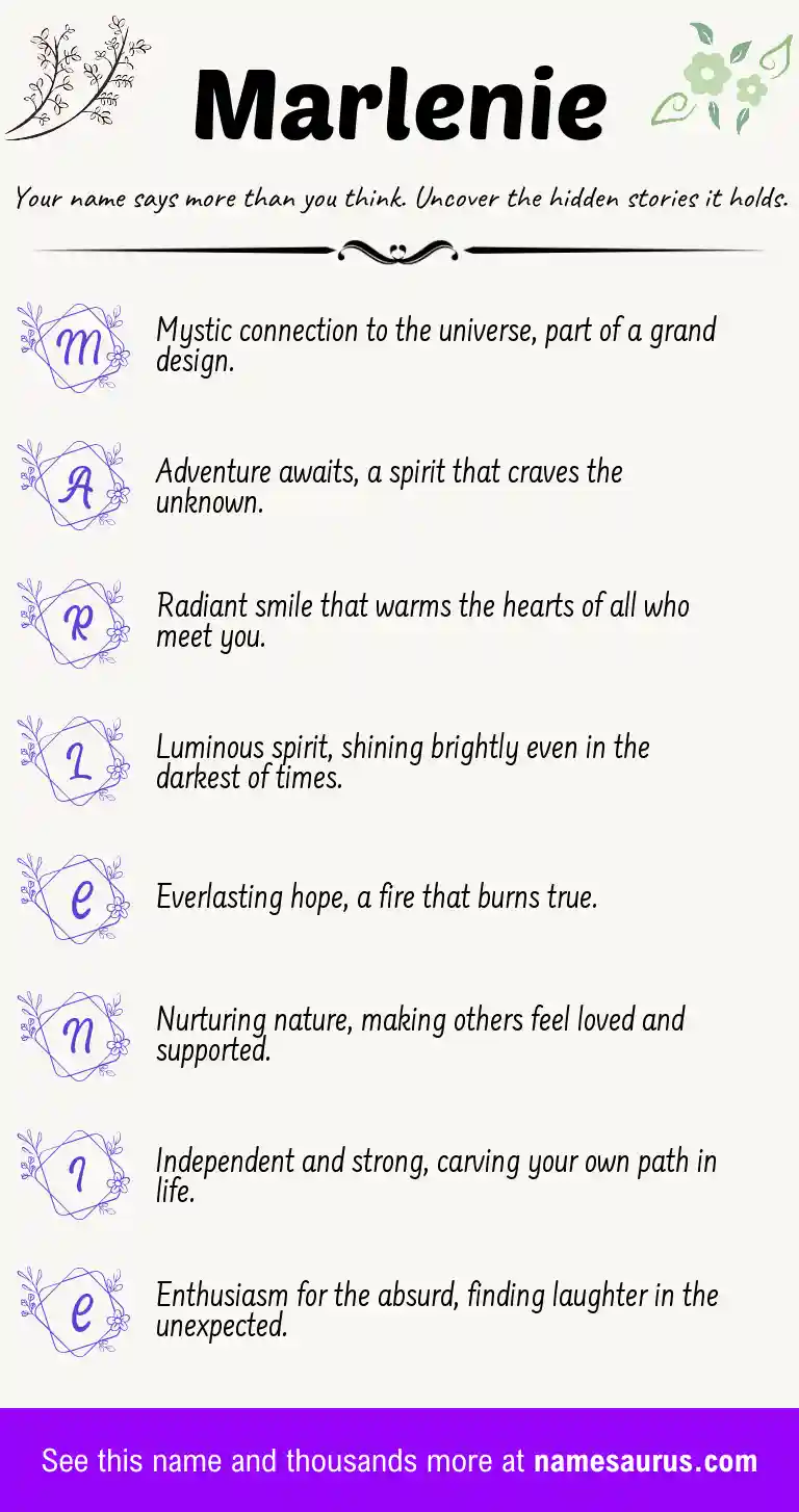 Acrostic poem about Marlenie.