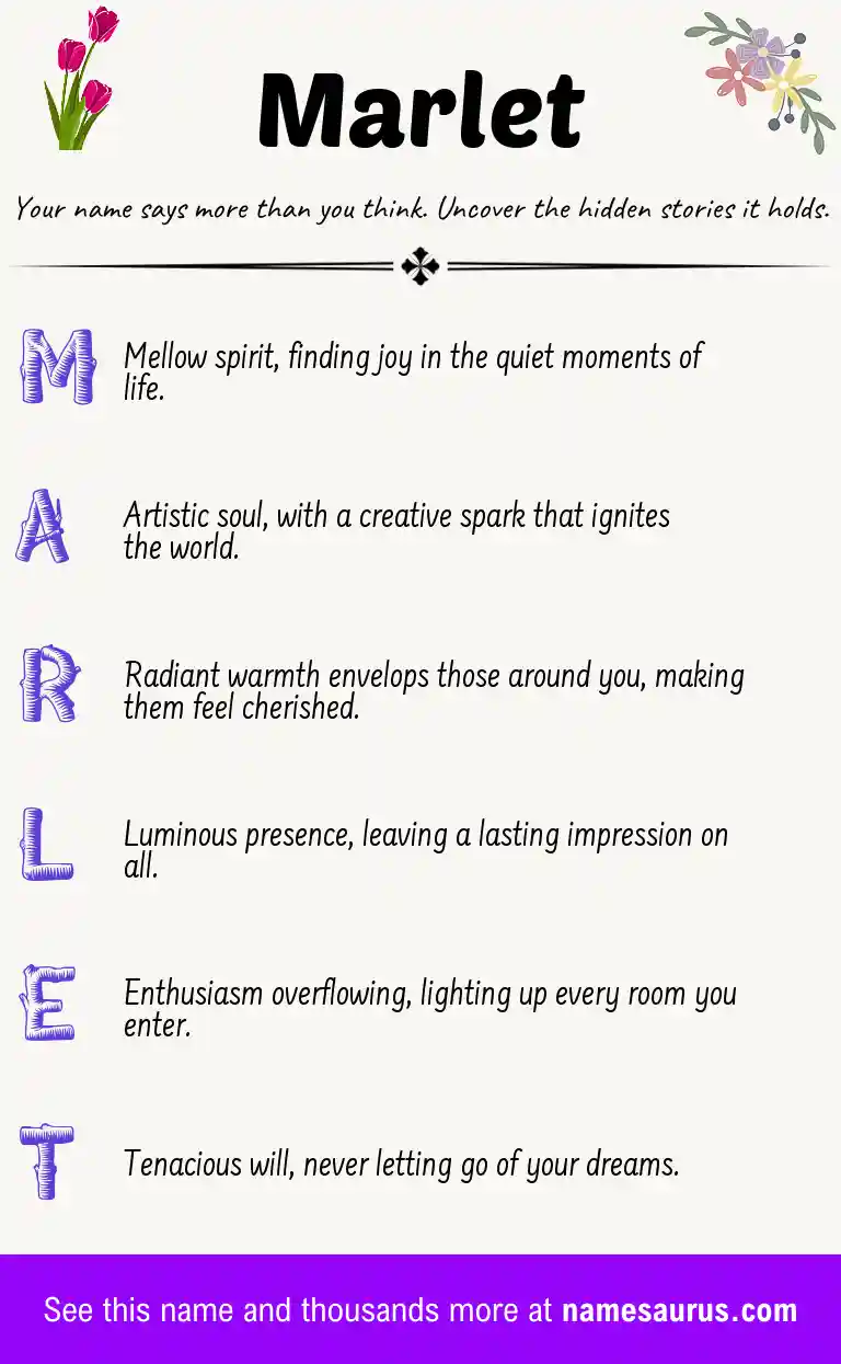 Acrostic poem about Marlet.