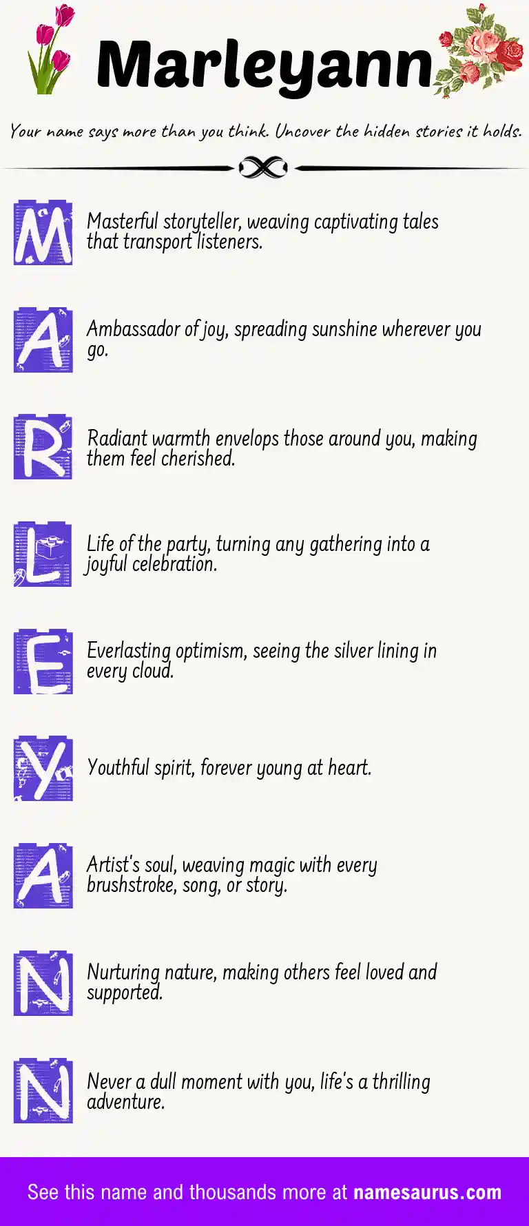 Acrostic poem about Marleyann.