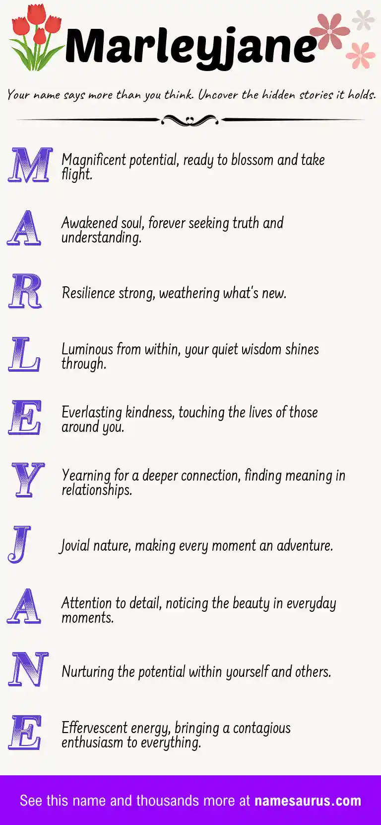 Acrostic poem about Marleyjane.