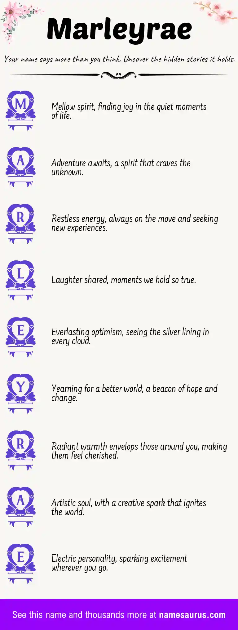 Acrostic poem about Marleyrae.