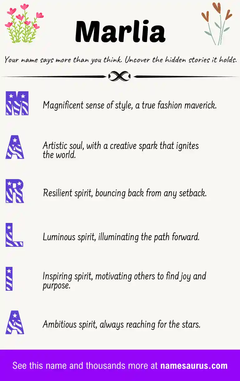 Acrostic poem about Marlia.