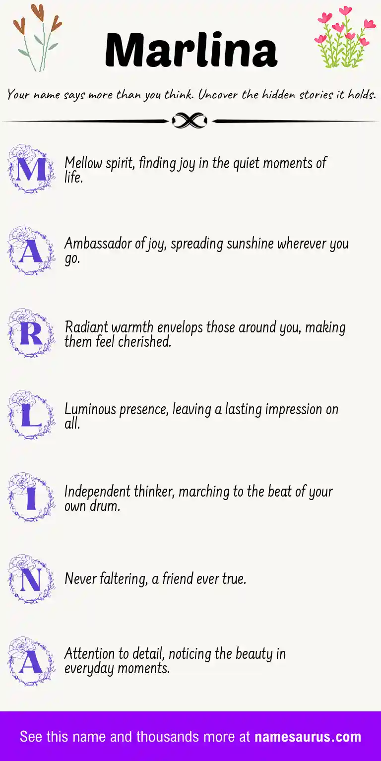 Acrostic poem about Marlina.
