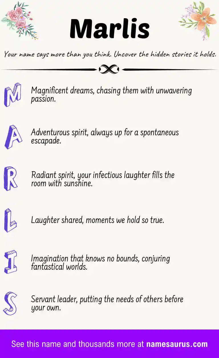 Acrostic poem about Marlis.