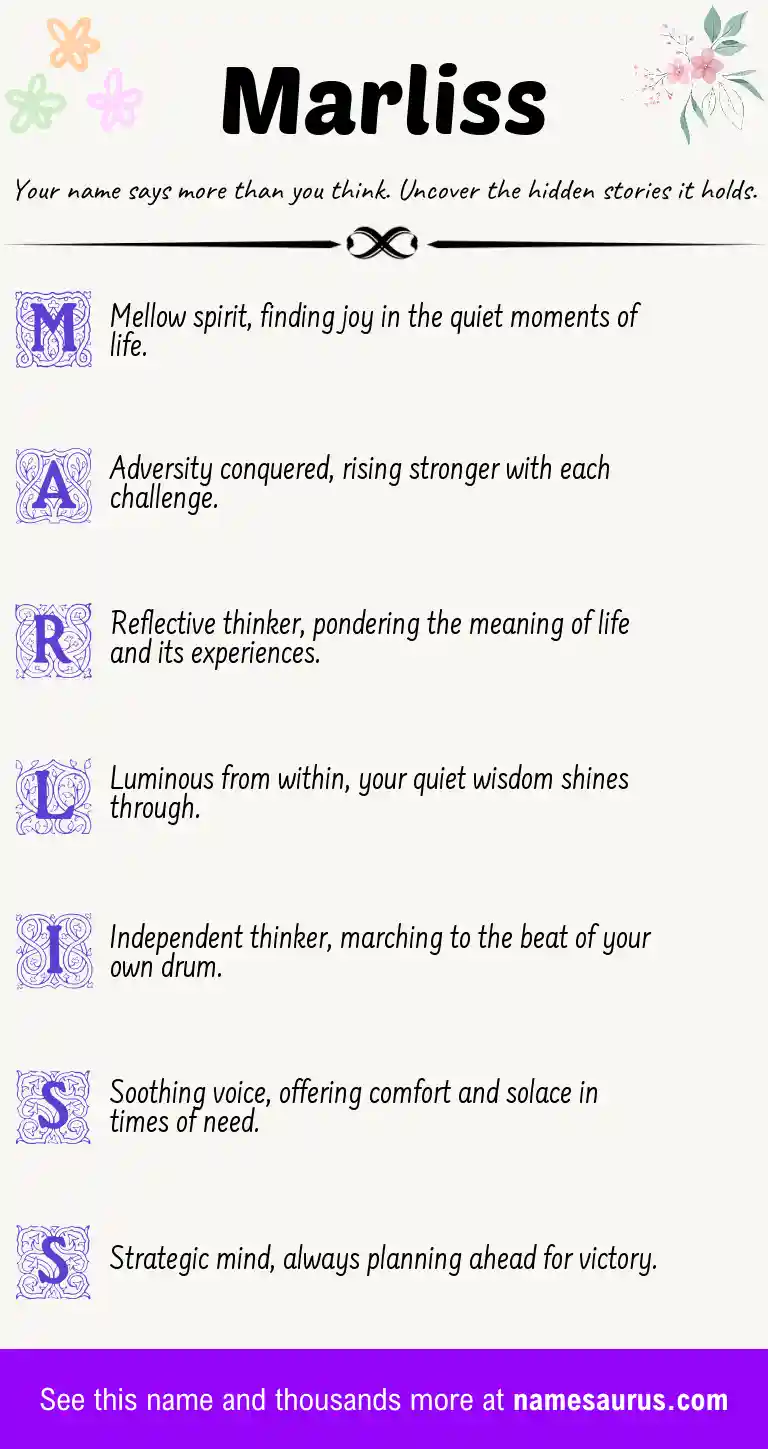 Acrostic poem about Marliss.