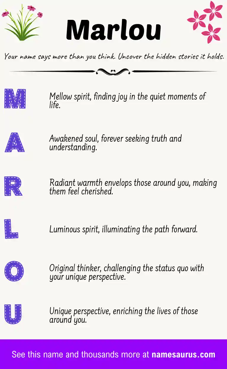 Acrostic poem about Marlou.